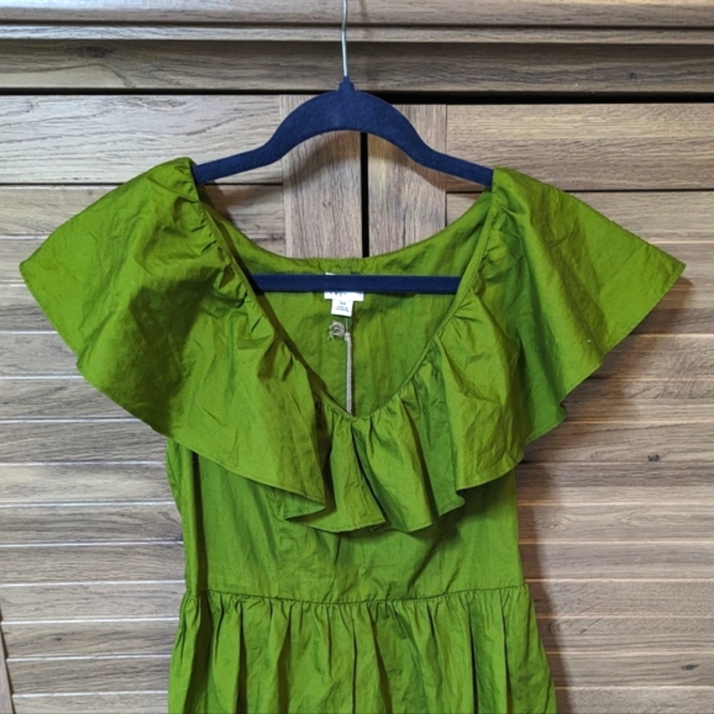 NWT Dress Size XS thin light weight fabric elastic waist A New Day green